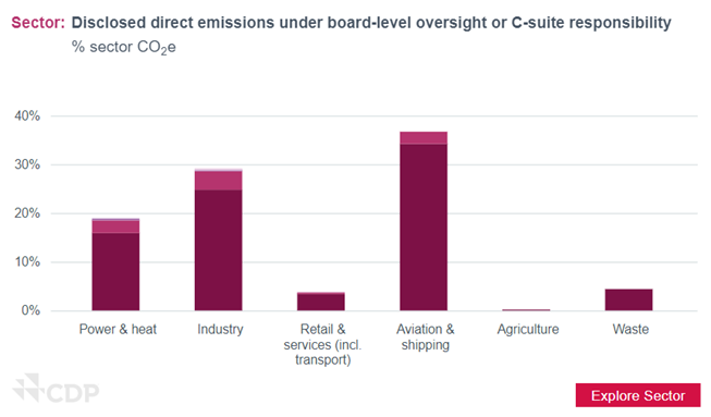 Disclosed direct emissions under board level oversight